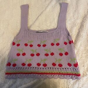 Cherry Zara sweater tank